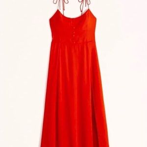 Abercrombie & Fitch Tie Strap Corset Midi Dress